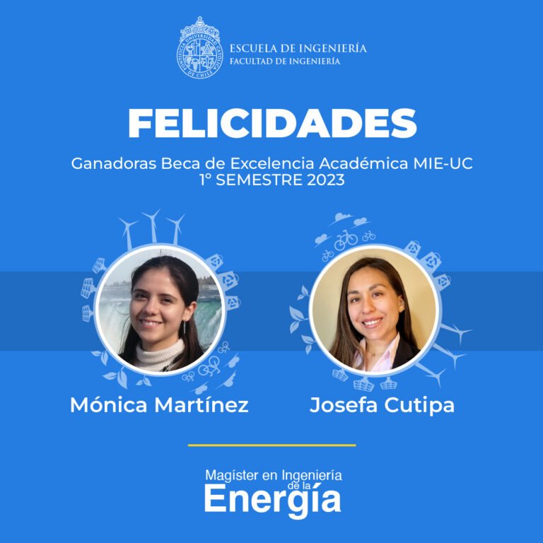 Ganadoras Beca Excelencia Académica MIE UC 2023