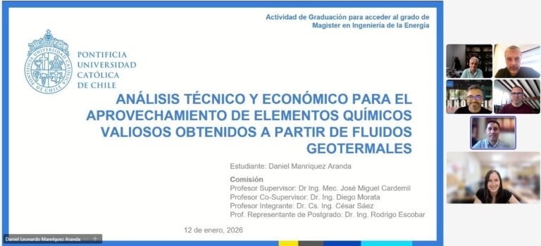 Daniel Manríquez se convierte en un nuevo graduado del Magíster en Ingeniería de la Energía de la Pontificia Universidad Católica de Chile