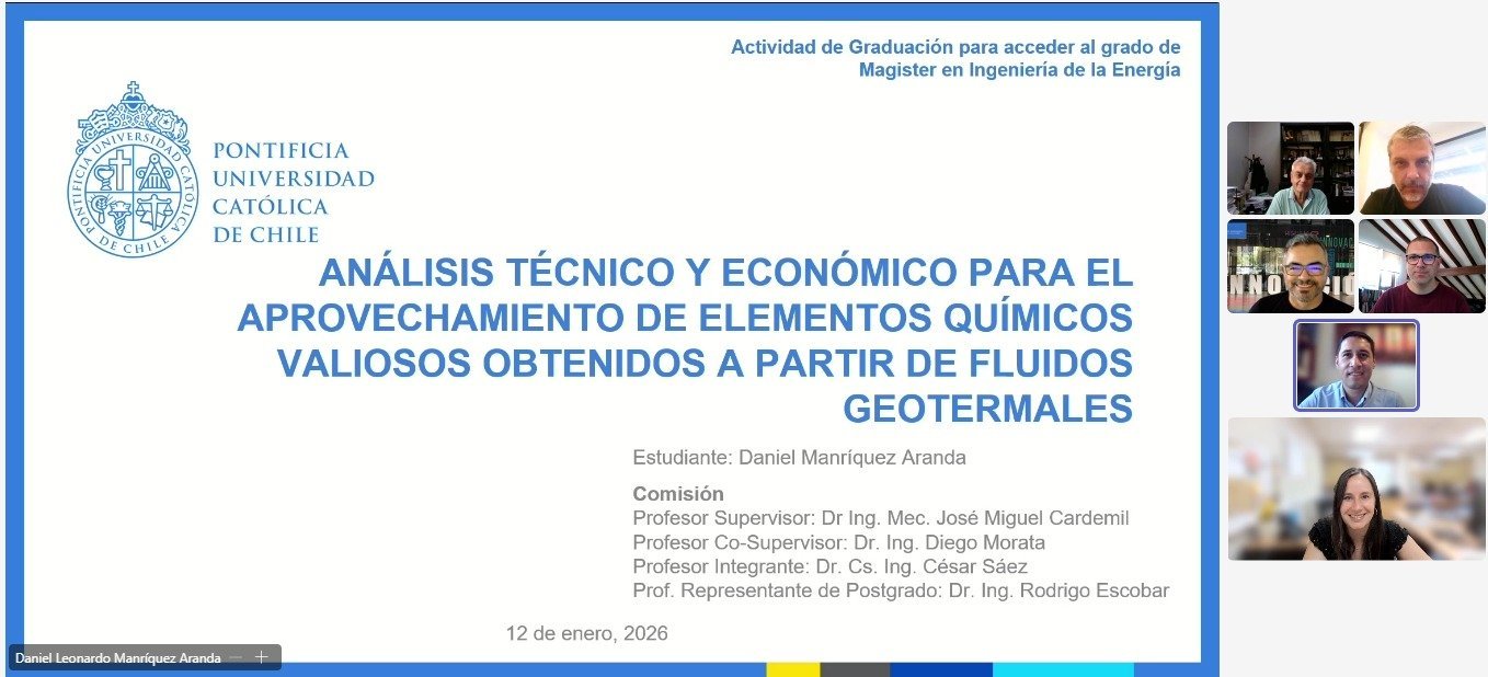 Daniel Manríquez se convierte en un nuevo graduado del Magíster en Ingeniería de la Energía de la Pontificia Universidad Católica de Chile