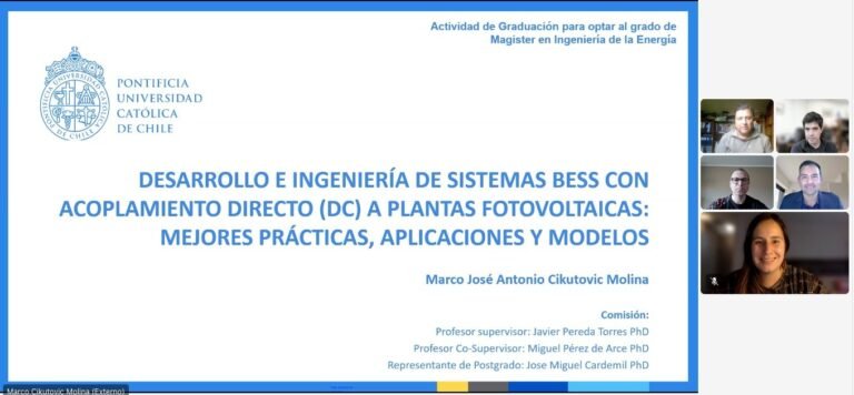 Marco Cikutovic se convierte en un nuevo graduado del Magíster en Ingeniería de la Energía de la Pontificia Universidad Católica de Chile