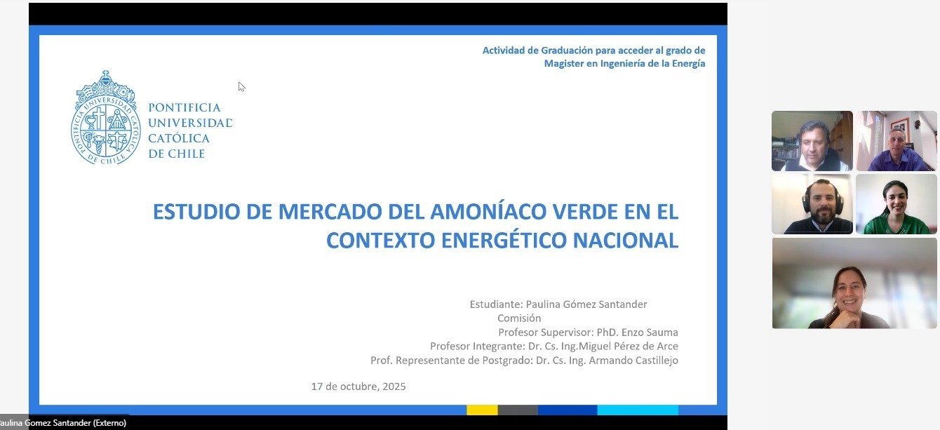 Paulina Gómez se convierte en una nueva graduada del Magíster en Ingeniería de la Energía de la Pontificia Universidad Católica de Chile
