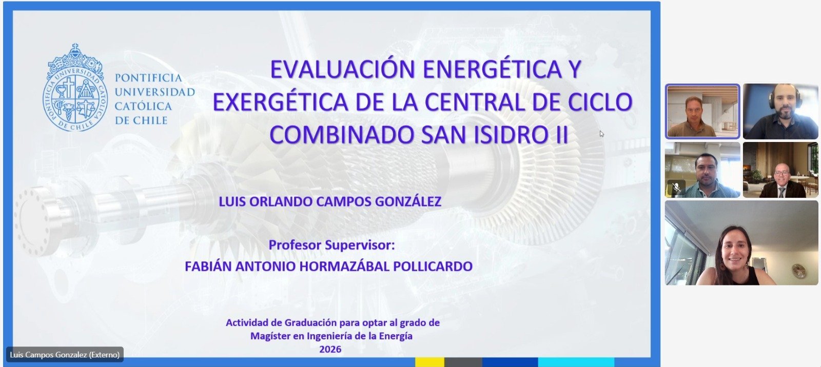 Luis Campos se convierte en un nuevo graduado del Magíster en Ingeniería de la Energía de la Pontificia Universidad Católica de Chile