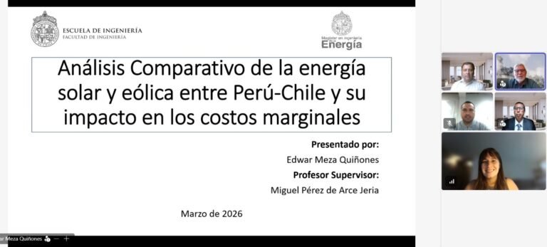 Edwar Meza se convierte en un nuevo graduado del Magíster en Ingeniería de la Energía de la Pontificia Universidad Católica de Chile