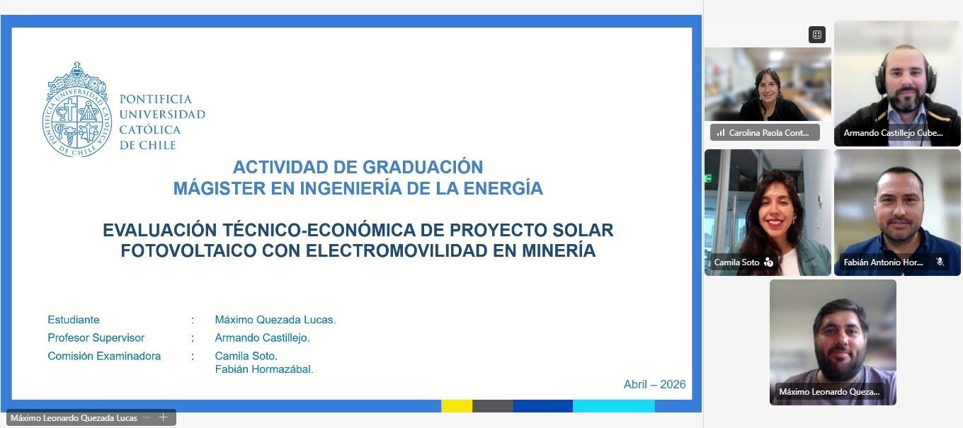 Máximo Quezada se convierte en un nuevo graduado del Magíster en Ingeniería de la Energía de la Pontificia Universidad Católica de Chile
