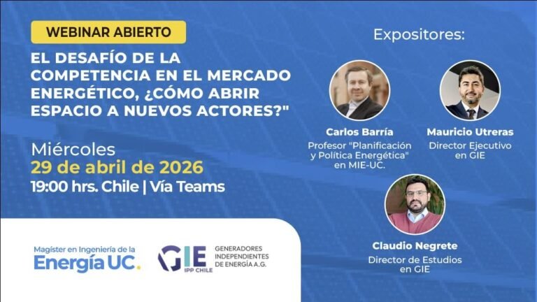 MIE-UC y GIE A.G. Convocan a webinar abierto sobre competencia y nuevos actores en el mercado energético
